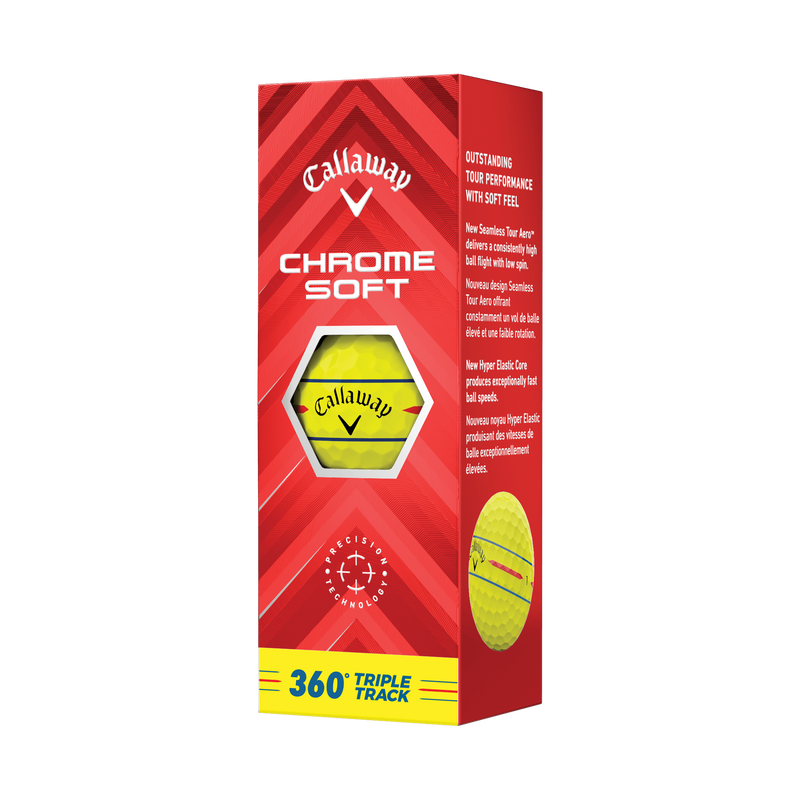 Chrome Soft 360 Triple Track Yellow Golf Balls - View 4