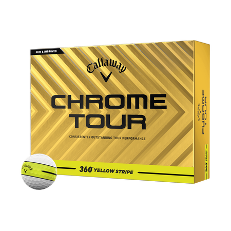 Chrome Tour 360 Yellow Stripe Golf Balls