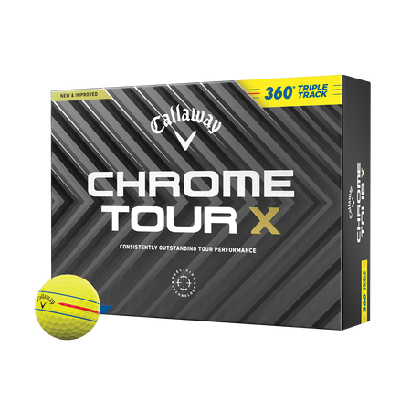 Chrome Tour X 360 Triple Track Yellow Golf Balls