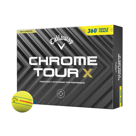 Chrome Tour X 360 Triple Track Yellow '24 Golf Balls