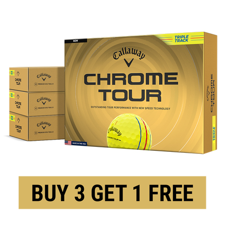 Chrome Tour Triple Track Yellow 4 Dozen Golf Balls
