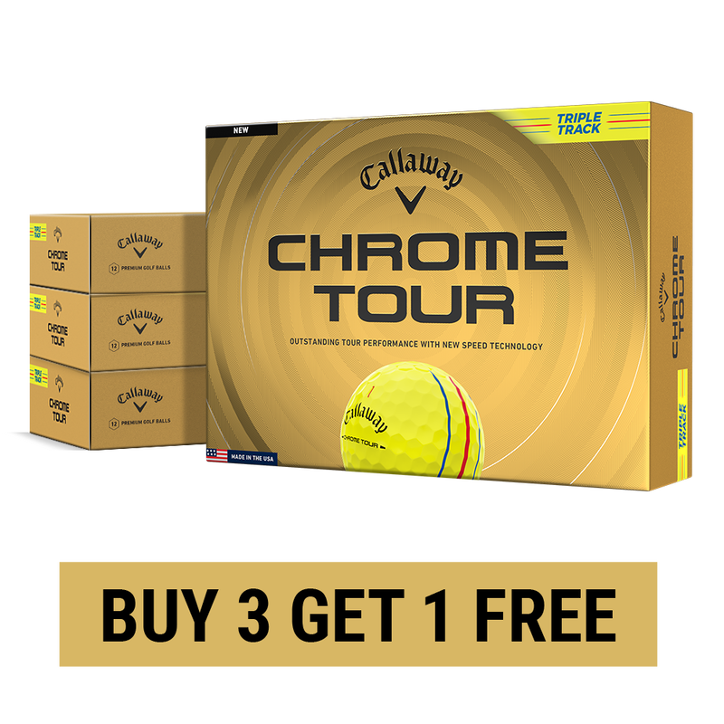 Chrome Tour Triple Track Yellow 4 Dozen Golf Balls - View 1