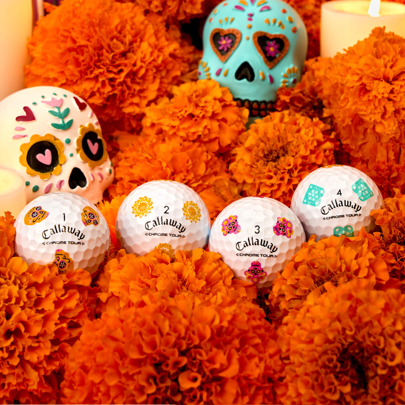 Chrome Tour D&iacute;a de los Muertos Golf Balls - View 3