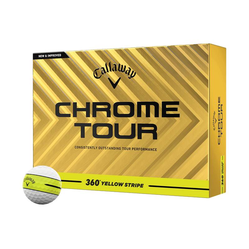 Chrome Tour 360 Yellow Stripe '24 Golf Balls - View 1