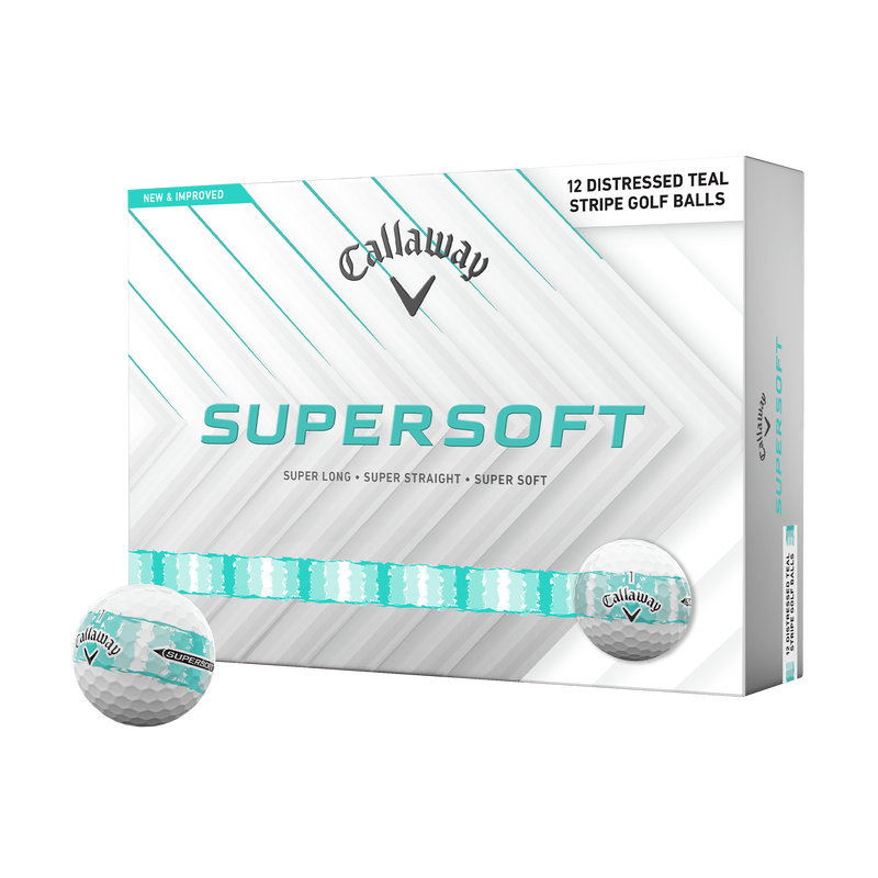 Supersoft Distressed Teal Stripe Golf Balls - View 1