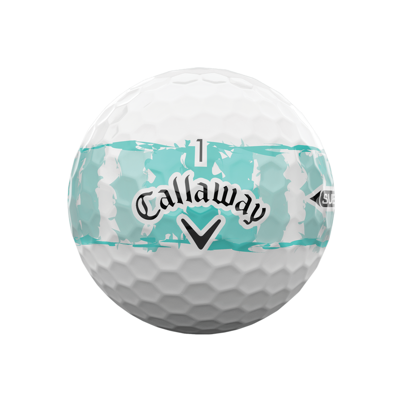 Supersoft Distressed Teal Stripe Golf Balls - View 2