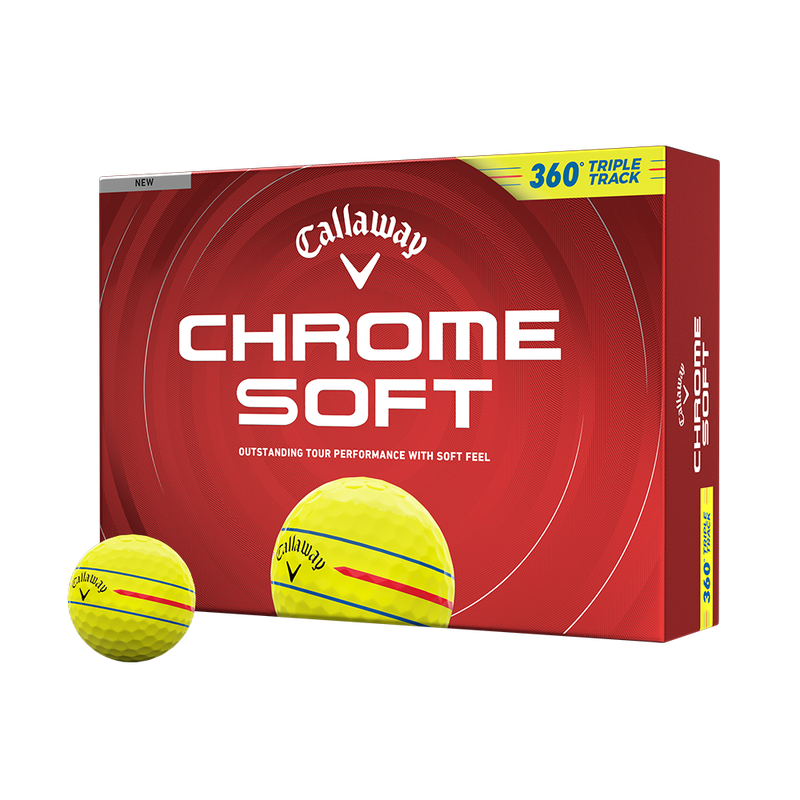 Chrome Soft 360 Triple Track Yellow Golf Balls - View 1