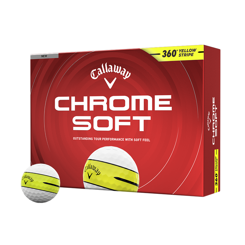 Chrome Soft 360 Yellow Stripe Golf Balls - View 1