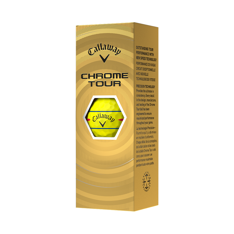 Chrome Tour 360 Triple Track Yellow Golf Balls - View 6
