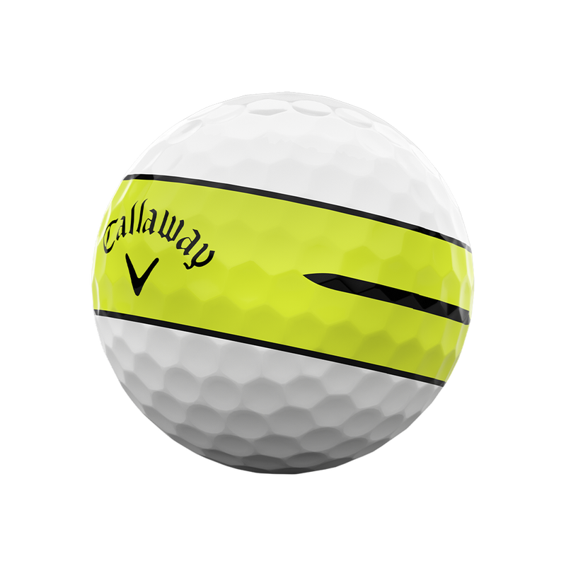 Chrome Tour 360 Yellow Stripe Golf Balls - View 3