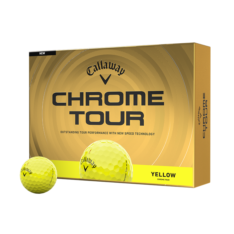 Chrome Tour Yellow Golf Balls - View 1