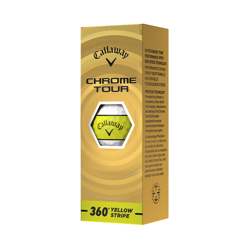 Chrome Tour 360 Yellow Stripe Golf Balls - View 6