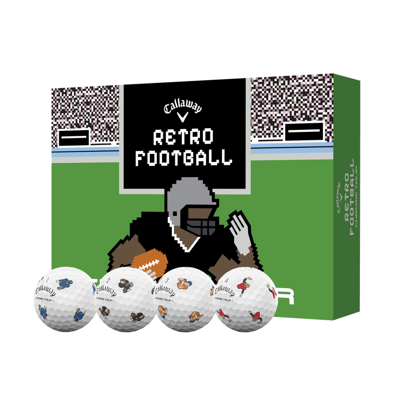 Chrome Tour Retro Football Golf Balls - View 1