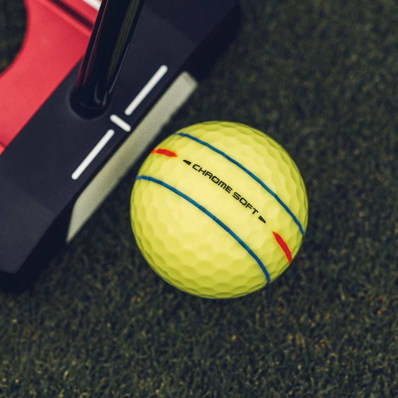 Chrome Soft 360 Triple Track Yellow Golf Balls - View 2