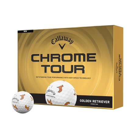 Chrome Tour Golden Retriever Dog Golf Balls