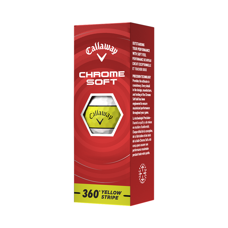 Chrome Soft 360 Yellow Stripe Golf Balls - View 6