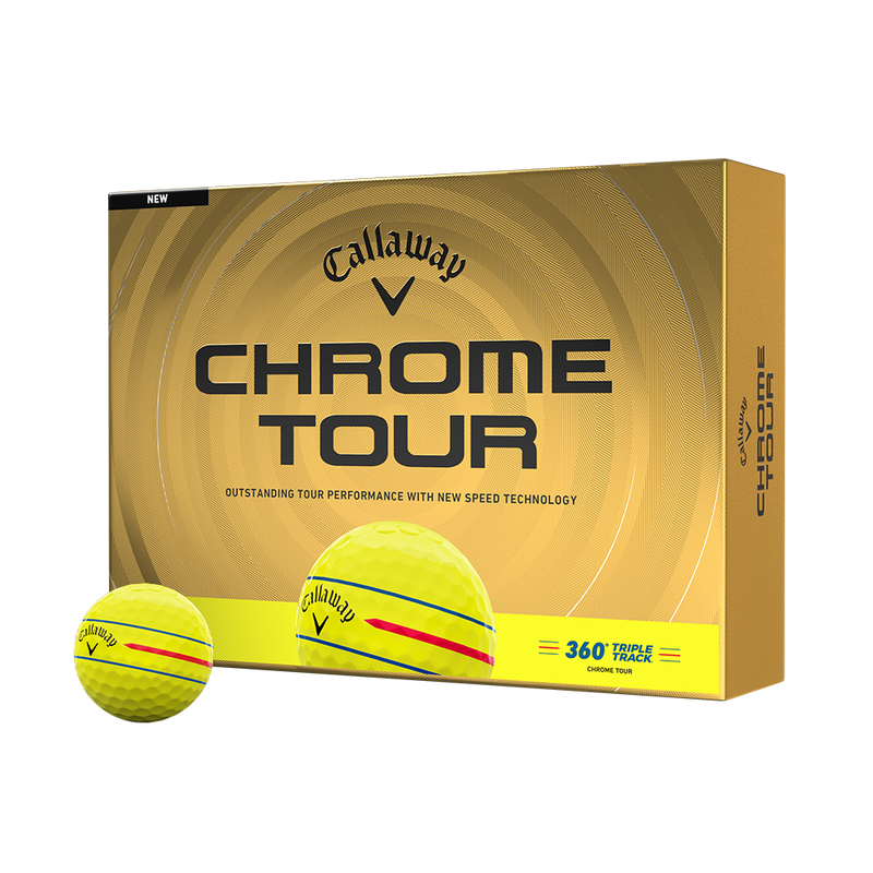 Chrome Tour 360 Triple Track Yellow Golf Balls - View 1