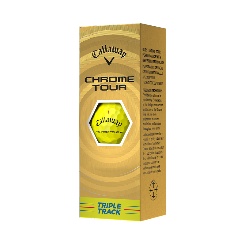 Chrome Tour Triple Track Yellow Golf Balls - View 6