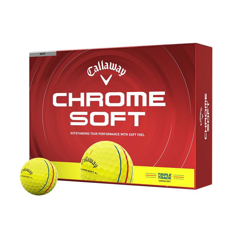 Chrome Soft Triple Track Yellow Golf Balls - View 1