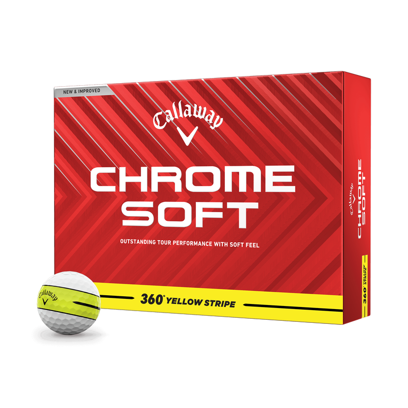 Chrome Soft 360 Yellow Stripe '24 Golf Balls - View 1