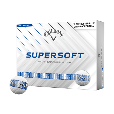 Supersoft Distressed Blue Stripe Golf Balls