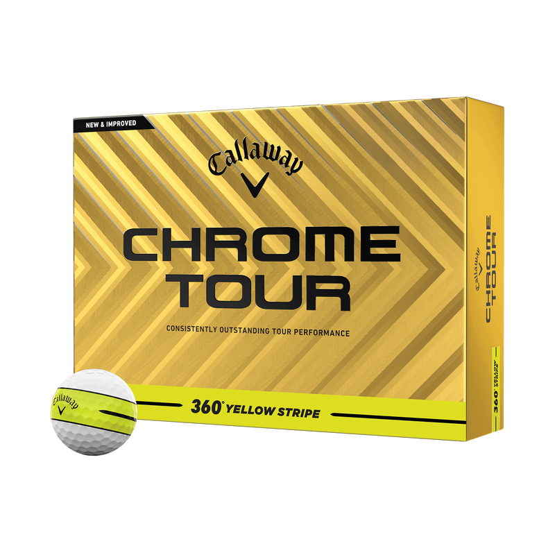 Chrome Tour 360 Yellow Stripe '24 Golf Balls - View 1