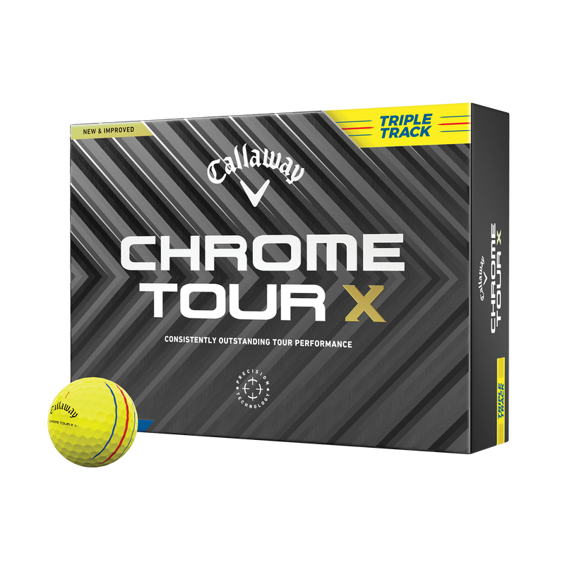 Chrome Tour X Triple Track Yellow '24 Golf Balls - View 1