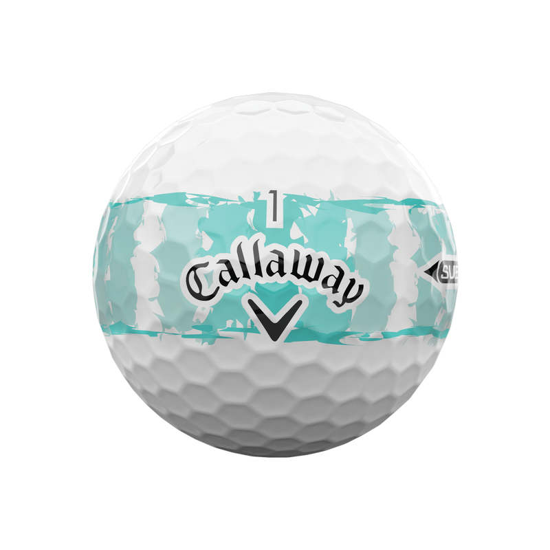 Supersoft Distressed Teal Stripe Golf Balls - View 2