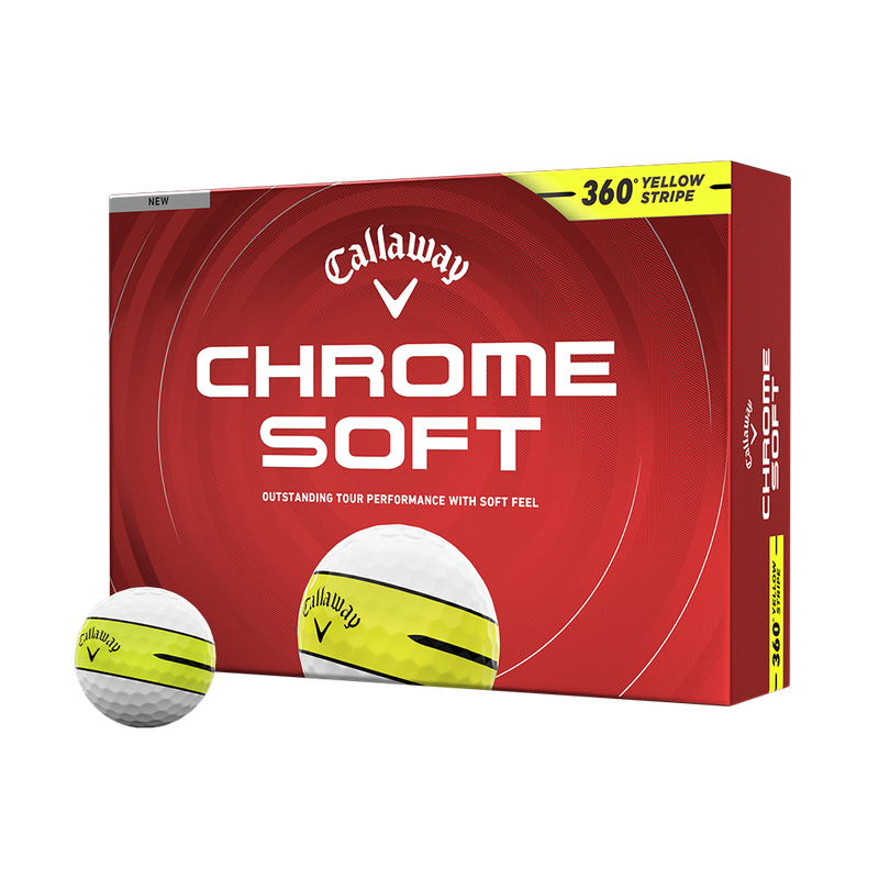 Chrome Soft 360 Yellow Stripe Golf Balls - View 1