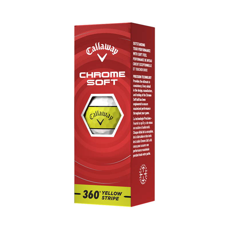Chrome Soft 360 Yellow Stripe Golf Balls - View 6
