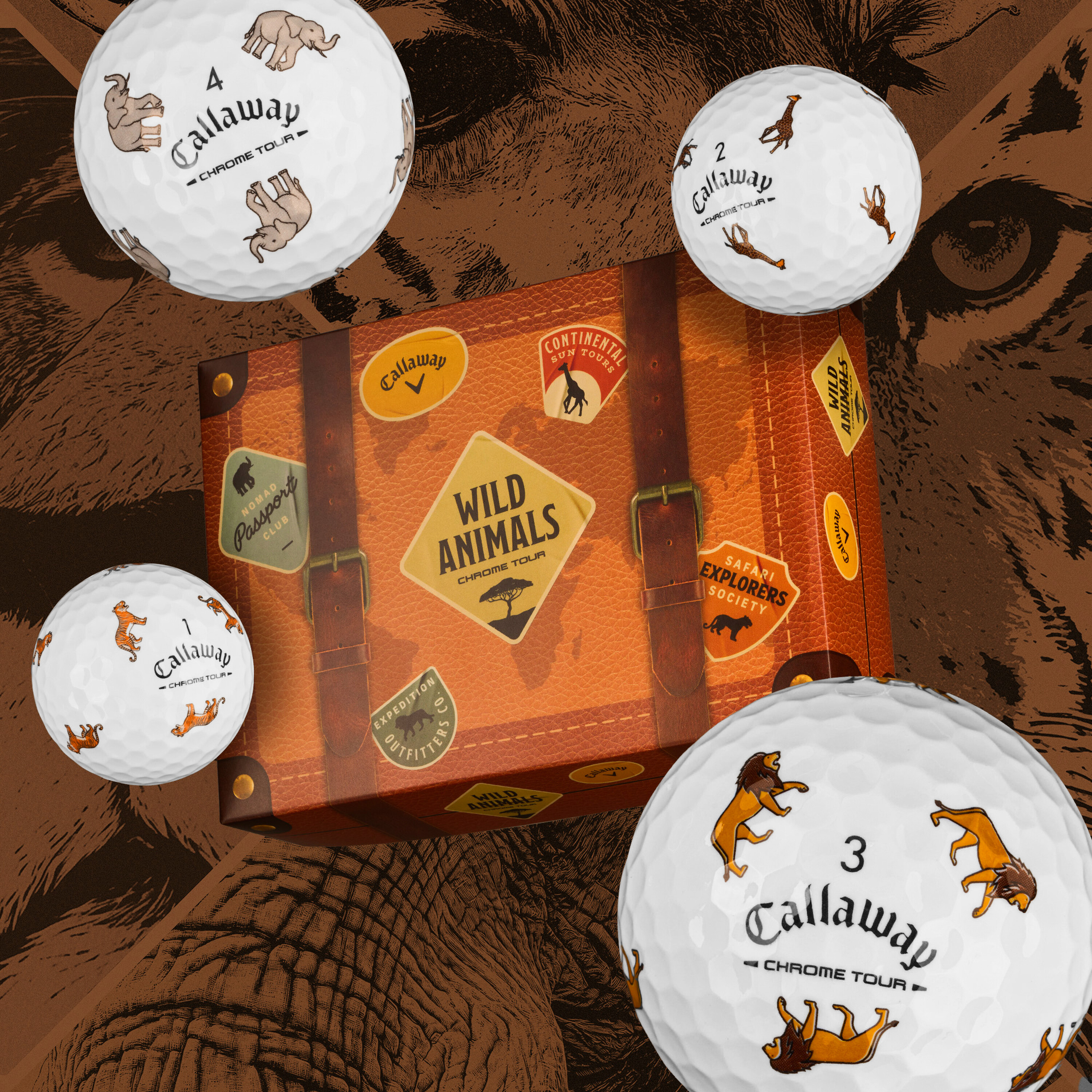 Chrome Tour Wild Animals Golf Balls image 2