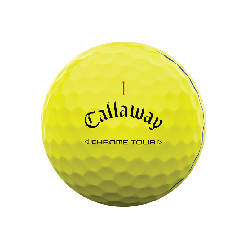 Chrome Tour Triple Track Yellow '24 Golf Balls - View 3