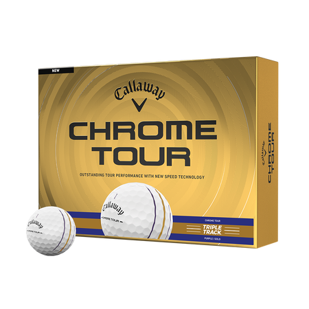 Chrome Tour Purple and Gold Triple Track Golf Balls