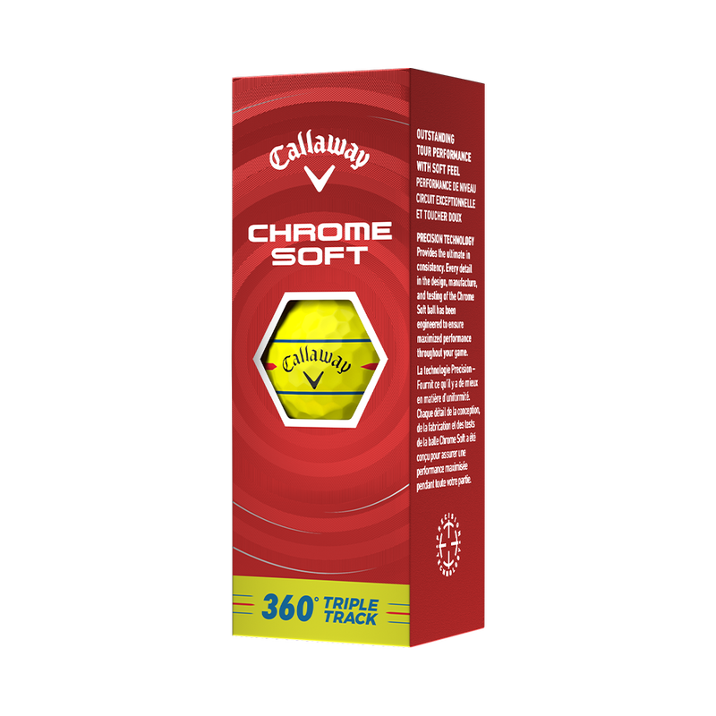 Chrome Soft 360 Triple Track Yellow Golf Balls - View 6