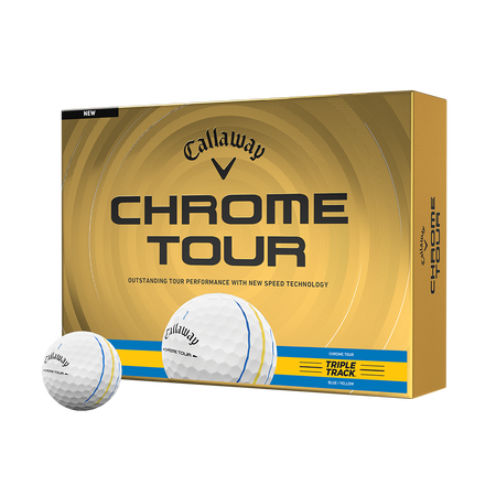 Chrome Tour Blue and Yellow Triple Track Golf Balls