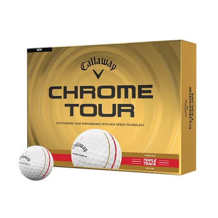 Chrome Tour Gold and Red Triple Track Golf Balls