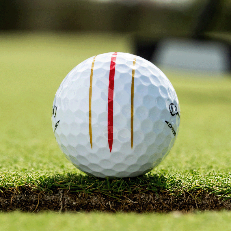 Chrome Tour Gold and Red Triple Track Golf Balls - View 2