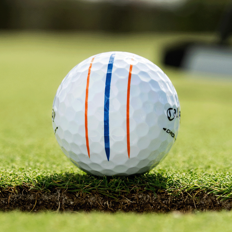 Chrome Tour Orange and Blue Triple Track Golf Balls - View 2