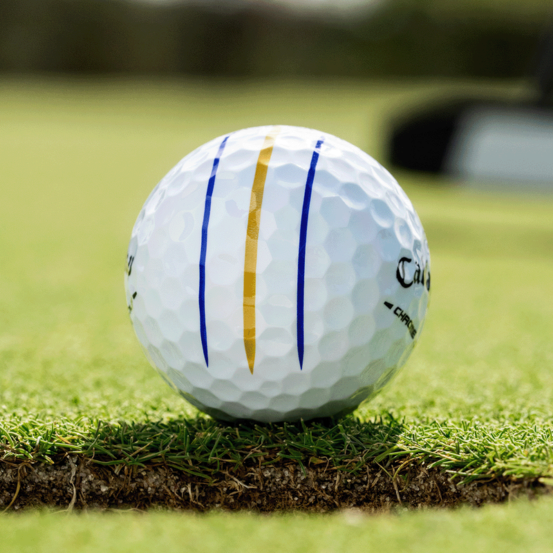 Chrome Tour Purple and Gold Triple Track Golf Balls - View 2