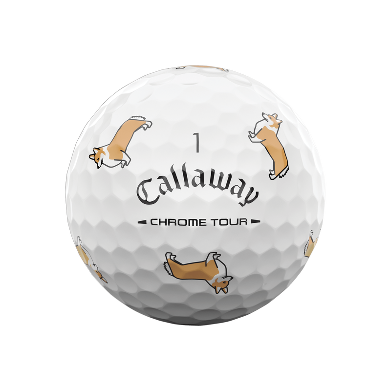 Chrome Tour Corgi Dog Golf Balls - View 3