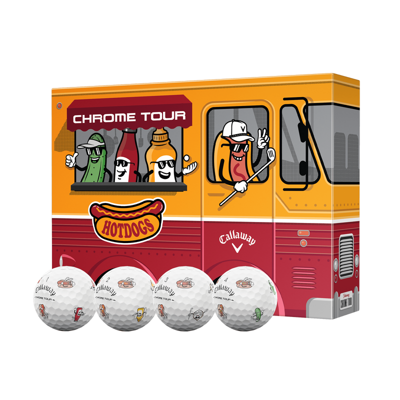 Chrome Tour Hot Dog Golf Balls - View 1