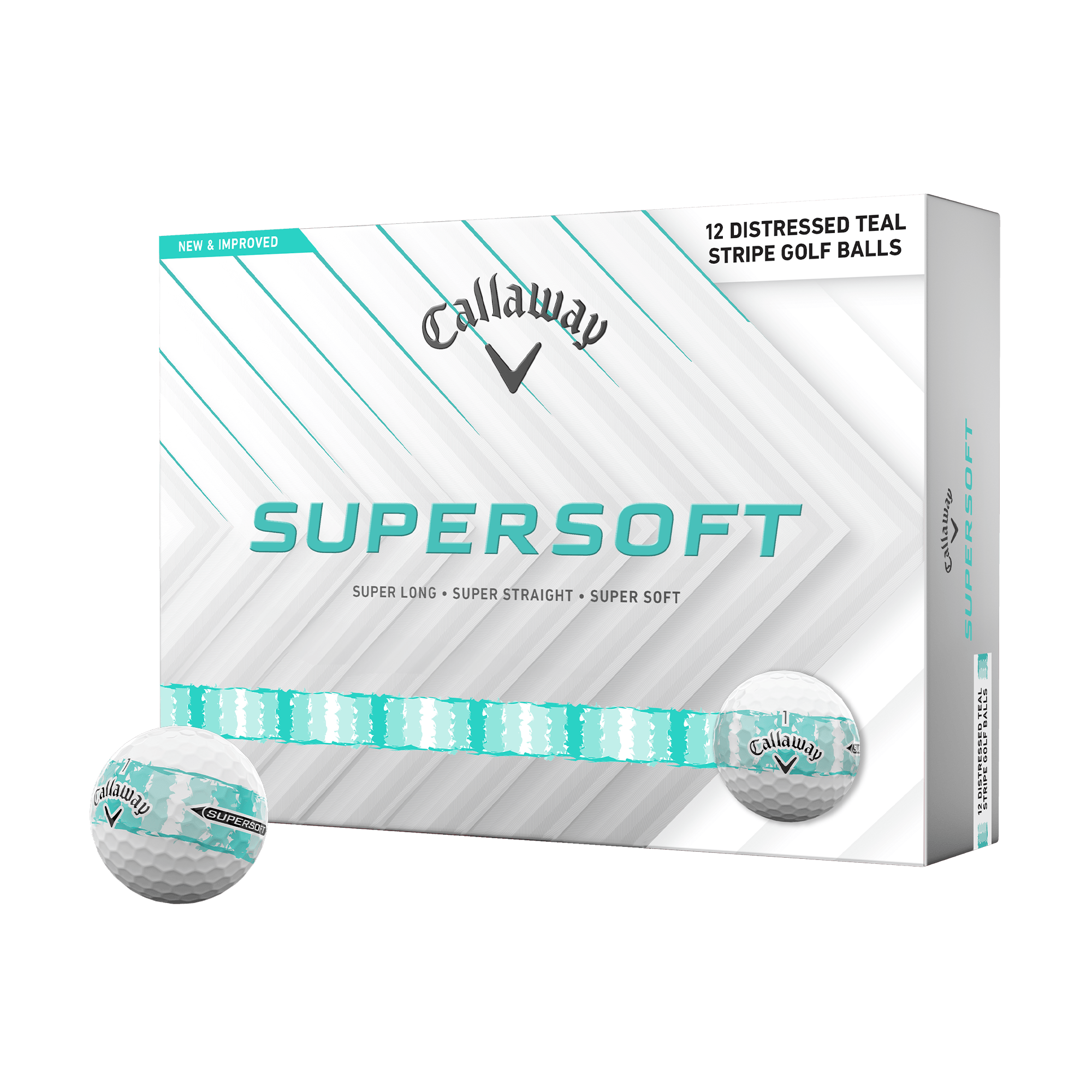 Supersoft Distressed Teal Stripe Golf Balls