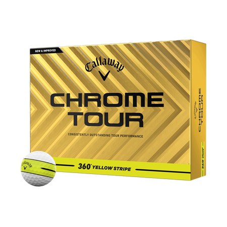 Chrome Tour 360 Yellow Stripe '24 Golf Balls