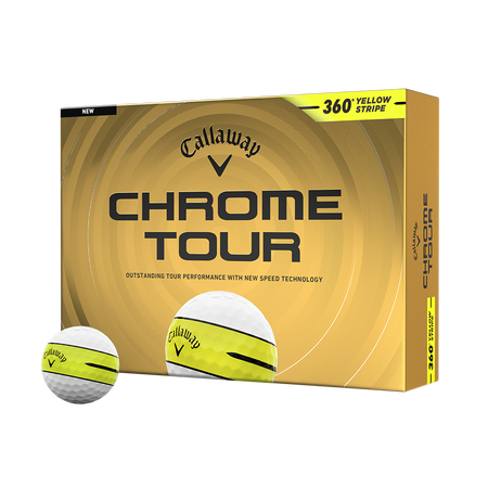 Chrome Tour 360 Yellow Stripe Golf Balls