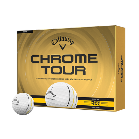 Chrome Tour Black and Yellow Triple Track Golf Balls