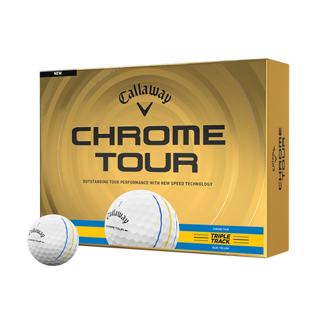Chrome Tour Blue and Yellow Triple Track Golf Balls