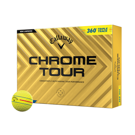 Balles de golf Chrome Tour 360 Triple Track Jaunes