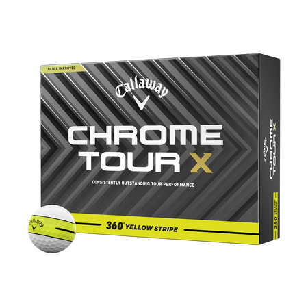 Chrome Tour X 360 Yellow Stripe '24 Golf Balls