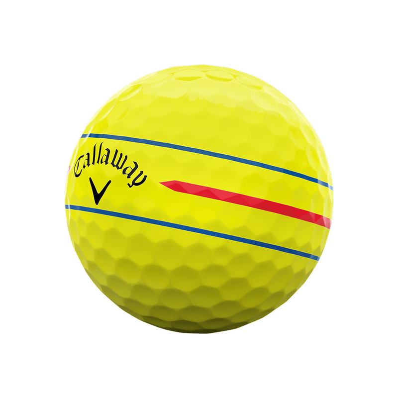 Chrome Tour X 360 Triple Track Yellow Golf Balls - View 3