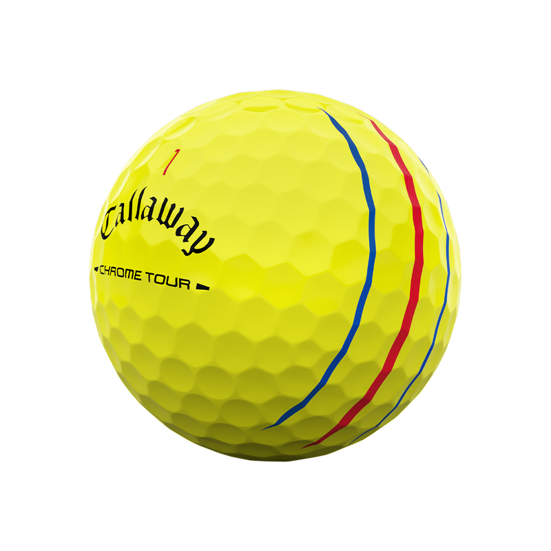 Chrome Tour Triple Track Yellow Golf Balls - View 3